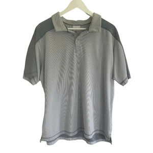 Columbia Mens Three Button Polo Golf Shirt Size XL Blue Stripe